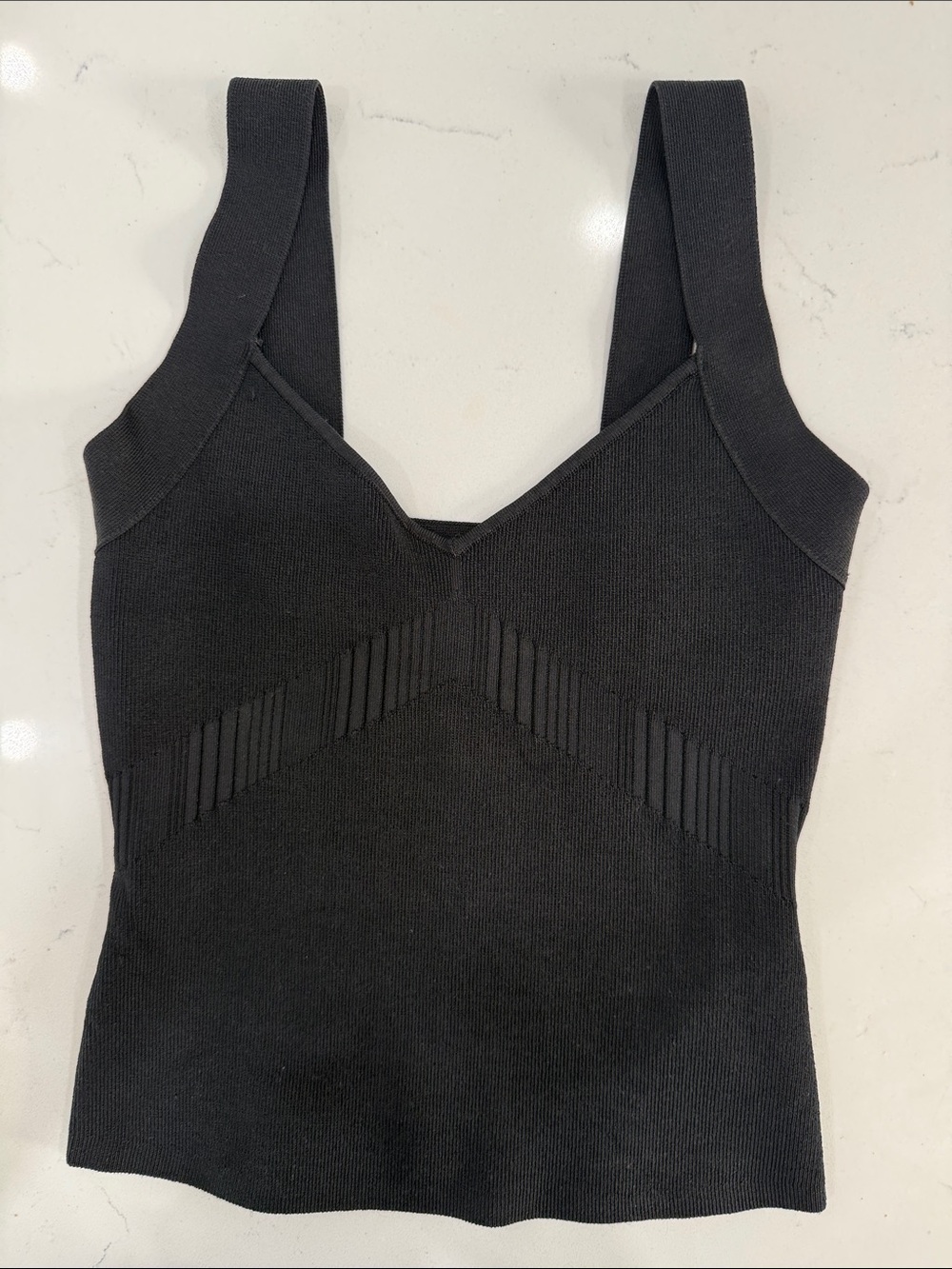 Guess bandage Black Ribbed V-Neck Tank Top size S